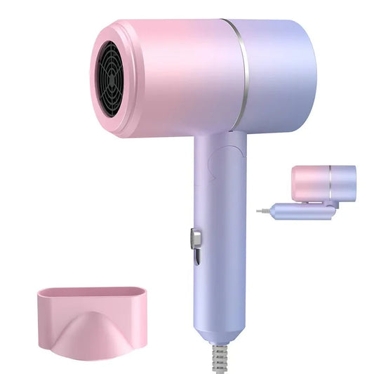 Compact anion hair dryer foldable