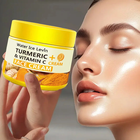 Turmeric vitamin C anti-aging cream jar